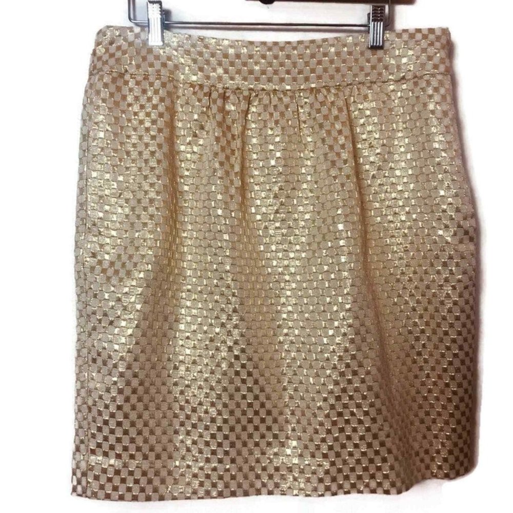 Beautiful ECI New York Gold Metallic Skirt Size 12 New Year Look!